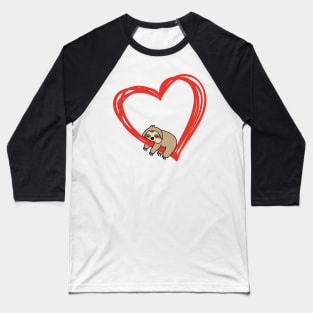 'Sloth Heart Valentines' Sweet Valentines Lovers Baseball T-Shirt